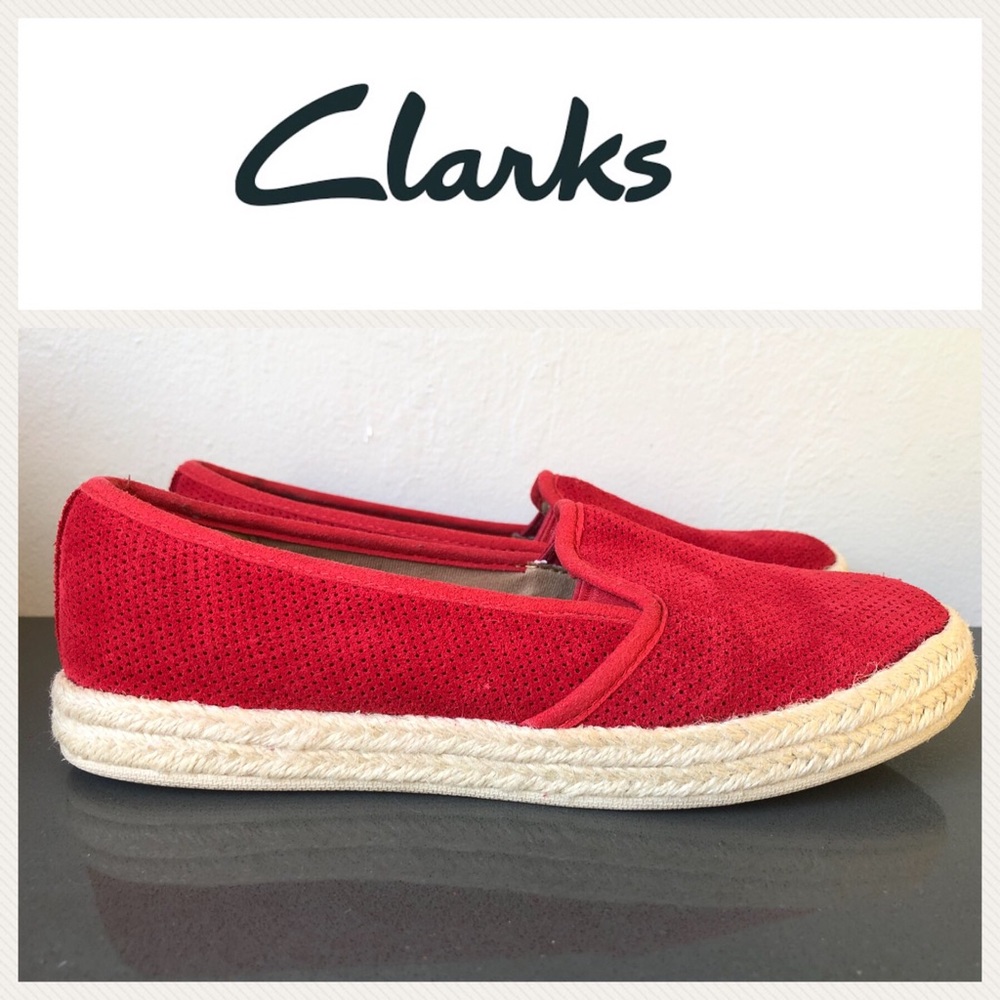 Clarks red espadrilles